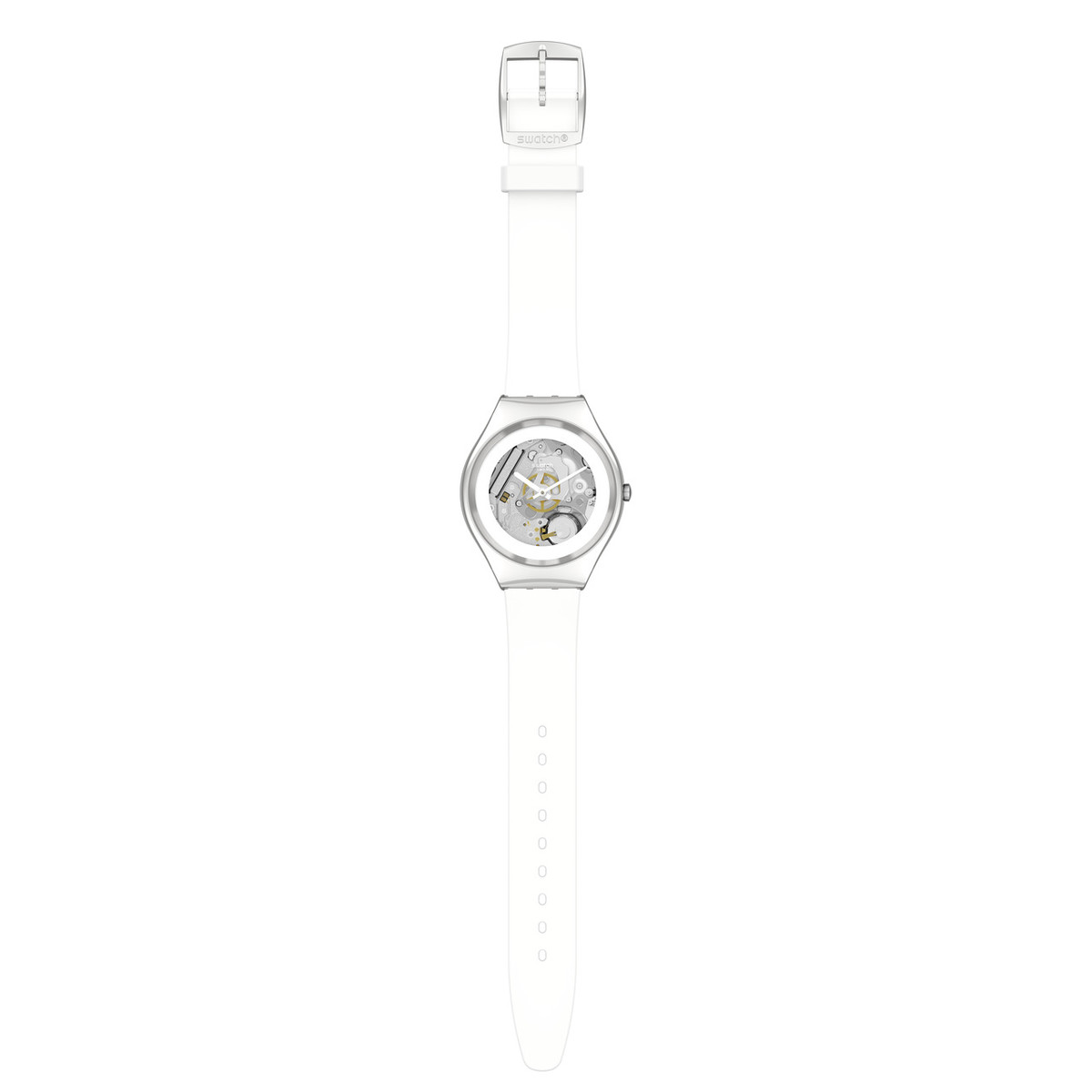 Montre SWATCH Skin irony Pure white irony homme bracelet silicone blanc