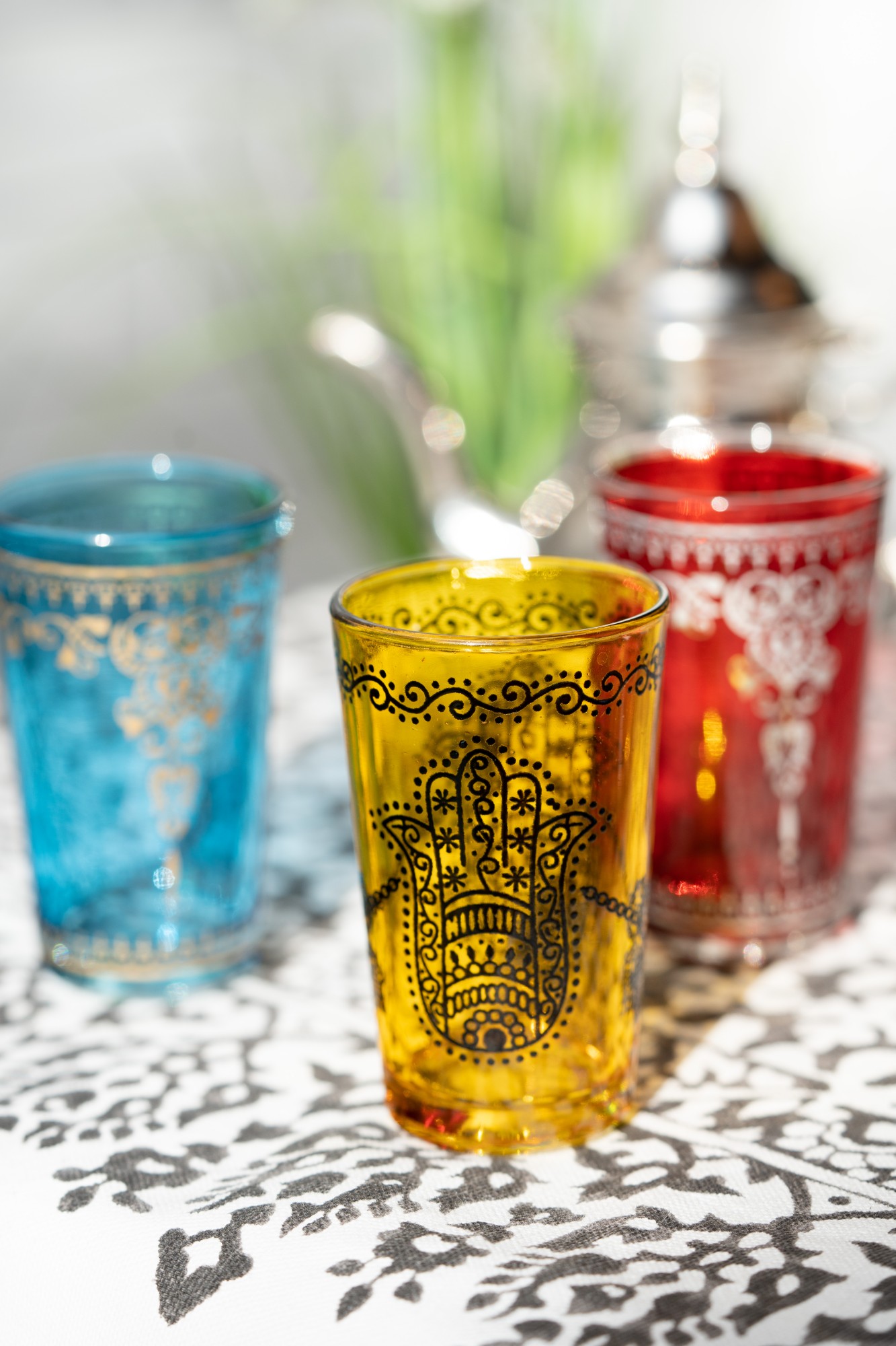 Teeglas 'Fatima', gelb, Ø 5 cm, H 9 cm zu 4,80