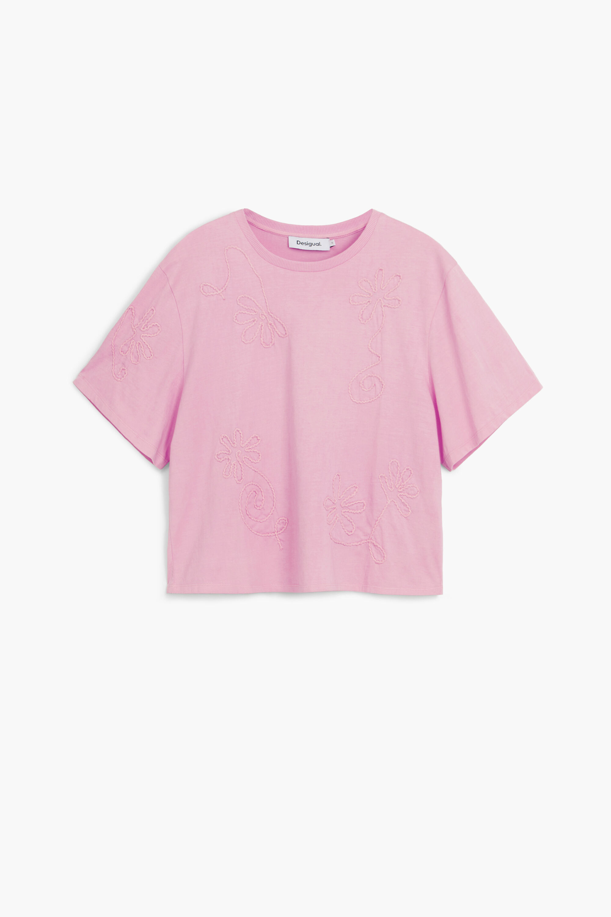 Camiseta flores bordadas