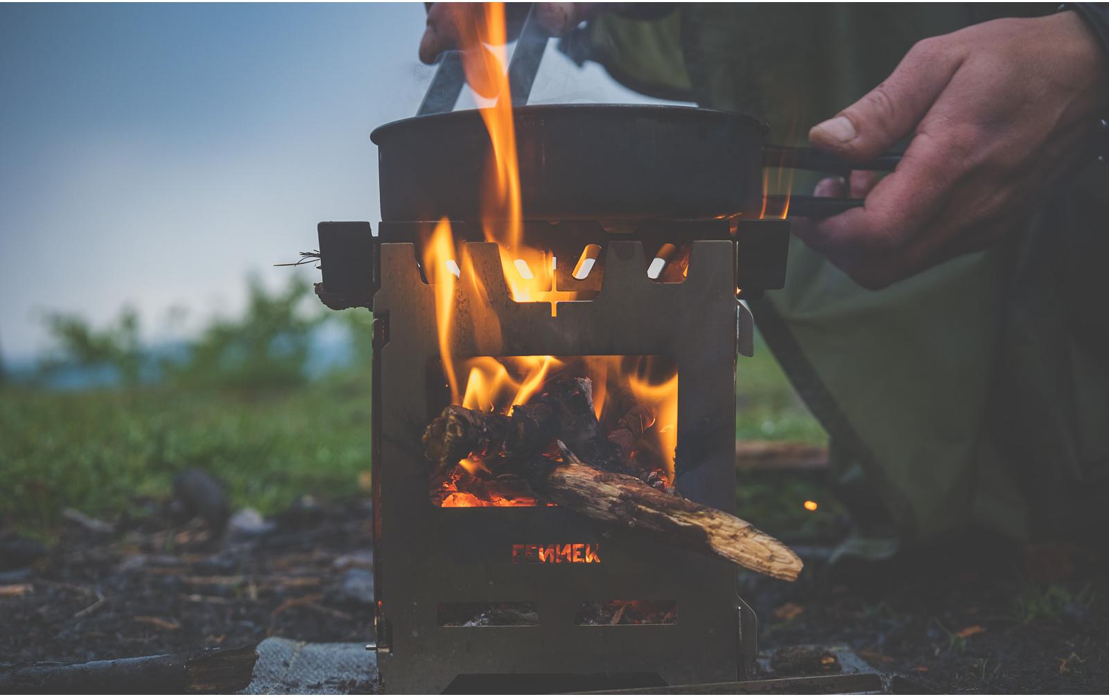 Campingkocher Hobo Basic, EdelstahlMultifunktionaler Kocher und Grill