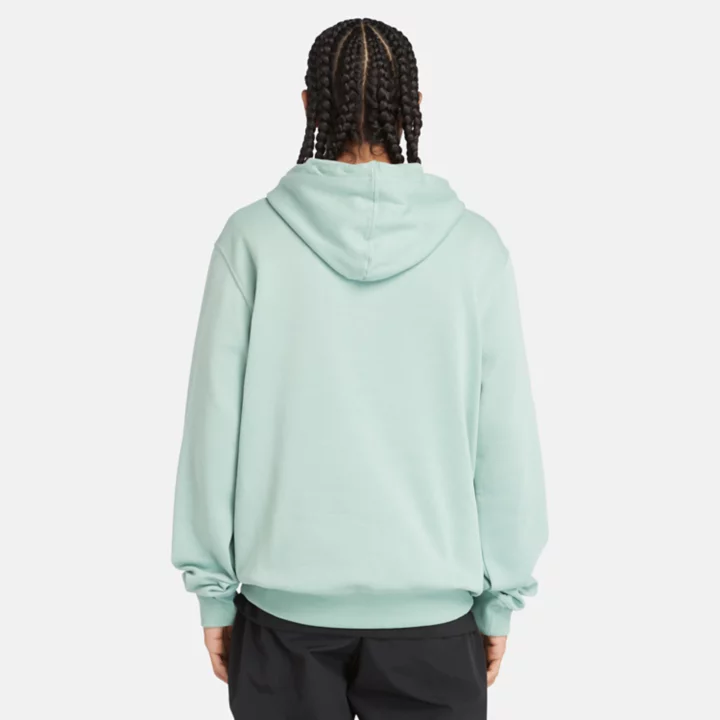 Sweat à capuche et logo linéaire pour homme en vert pâle