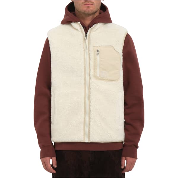 Veste polaire VOLCOM MUZZER FUZZAR VEST DIRTY WHITE