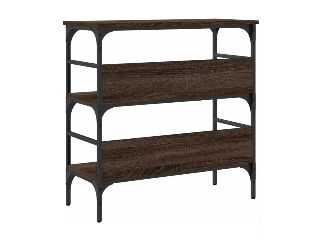Table console chêne marron 75x32x75 cm bois d'ingénierie