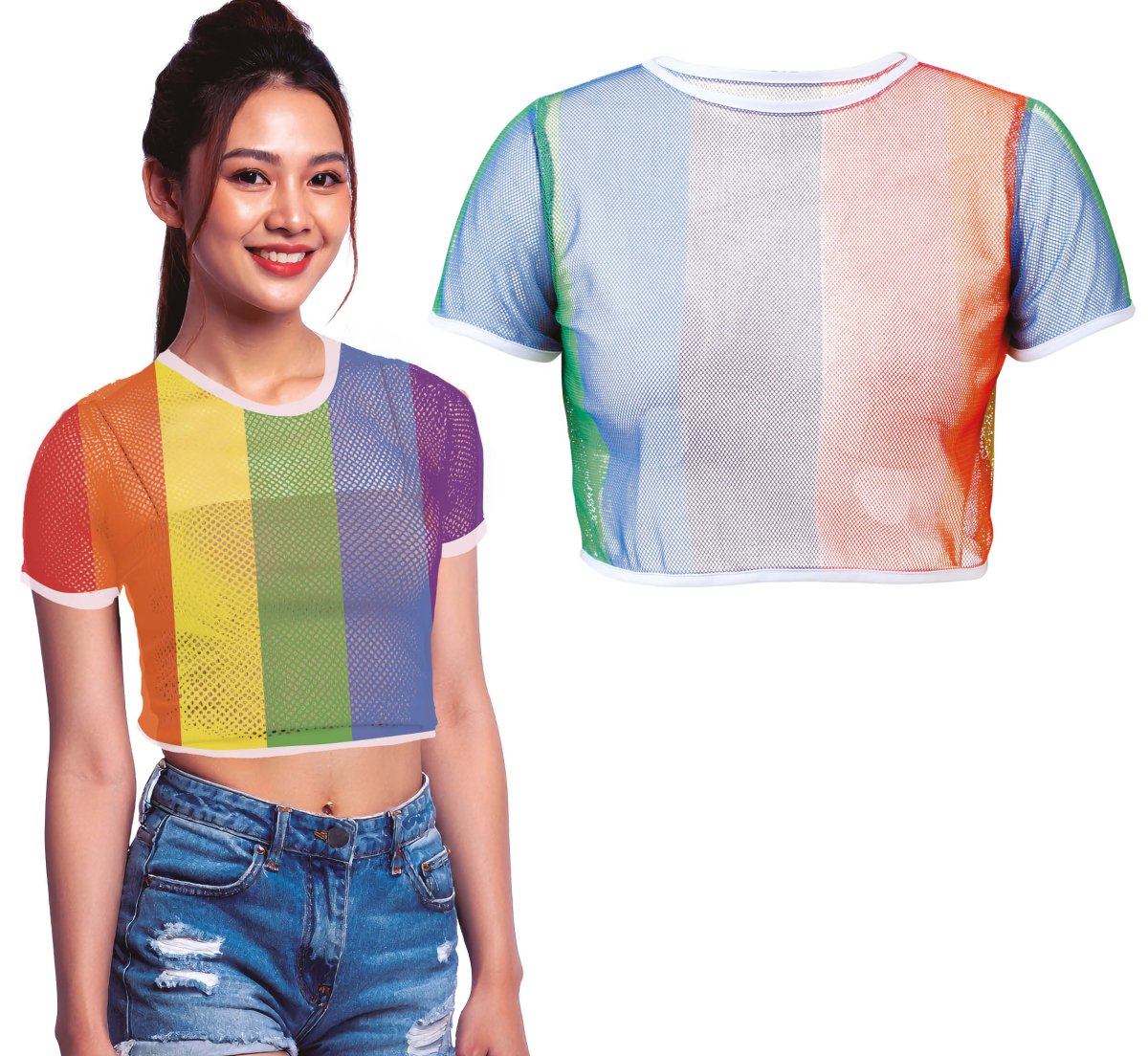 Regenboog Shirt Mesh
