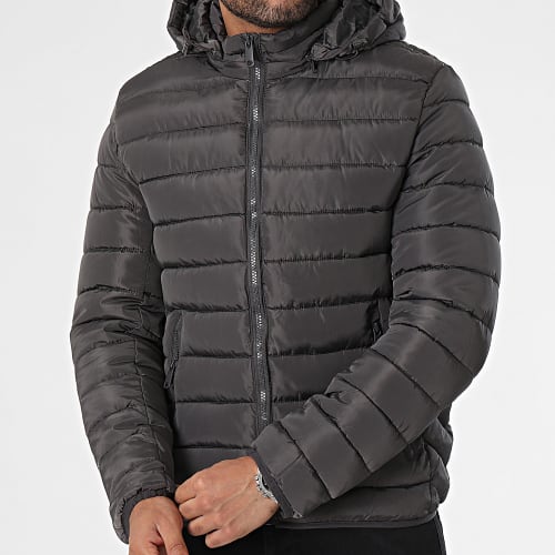 Doudoune Capuche Gris