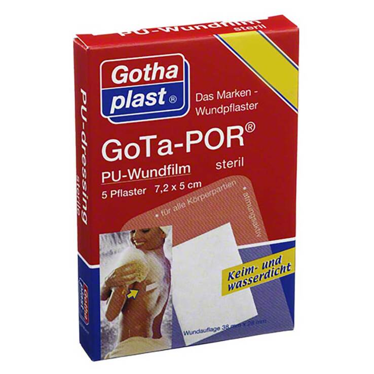 Gota-Por PU Wundfilm 7,2x5 cm steril Pflaster, 5 St