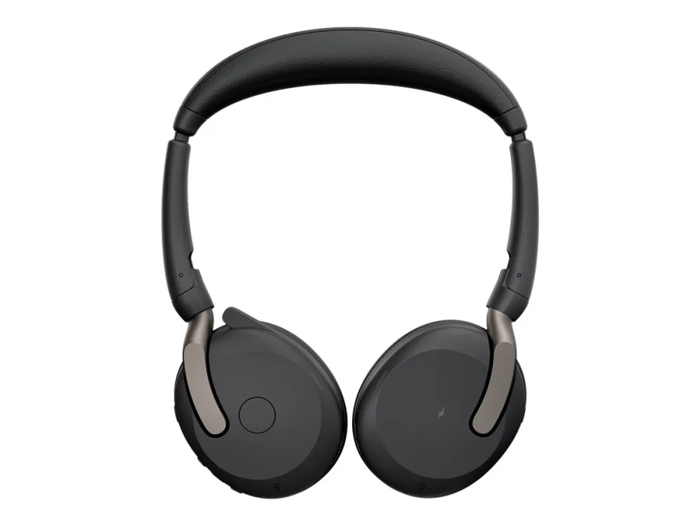 Jabra Evolve2 65 Flex UC Stereo - Headset - på øret - Bluetooth - trådløs - aktiv støjfjerning - USB-A - sort - Optimeret til UC