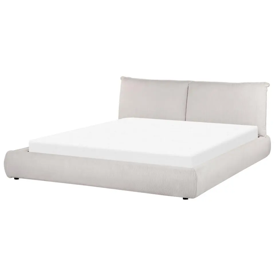 VINAY - Tweepersoonsbed - Beige - 180 x 200 cm - Corduroy