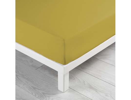 DOUCEUR D'INTERIEUR - Drap housse linette douceur d'intérieur jaune 160 x 200