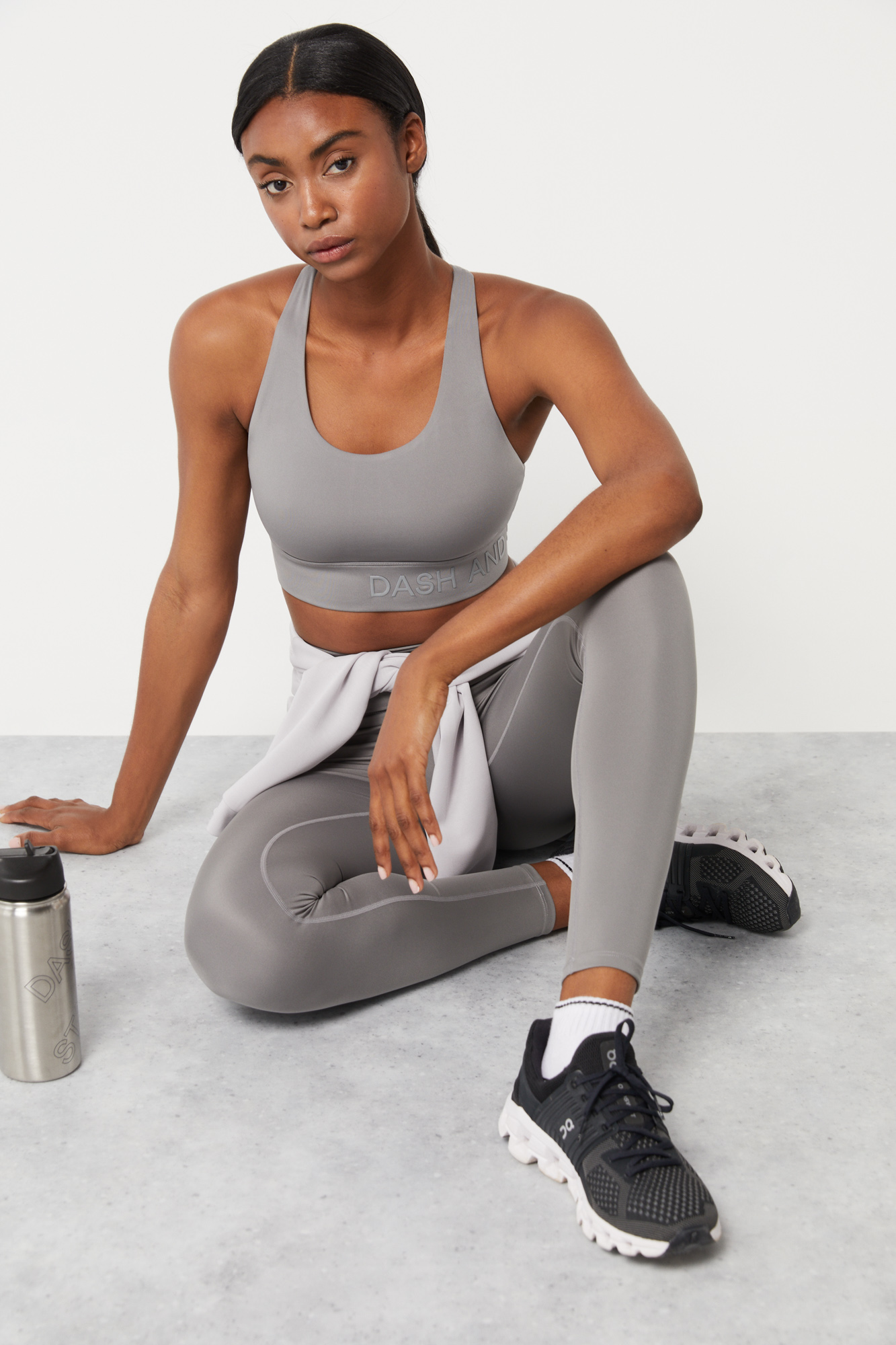 Leggings cinza com elasticidade 4D