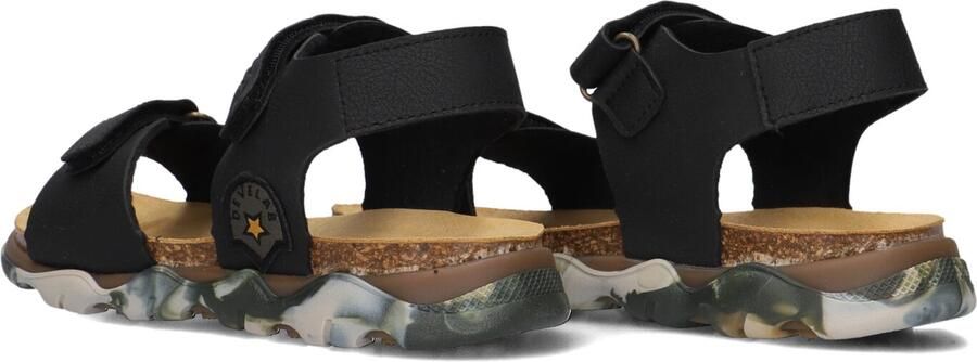 Develab Velcro Sandalen zwart Imitatieleer