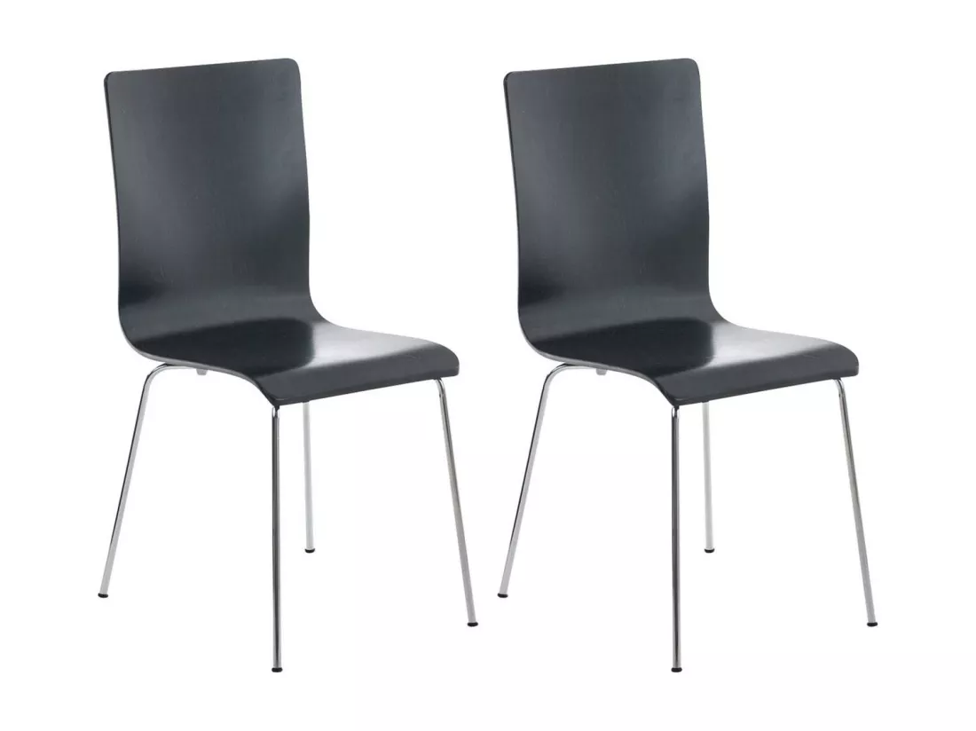 Lot de 2 Chaise de conférence - Bois & Antique - Noir - PEPE