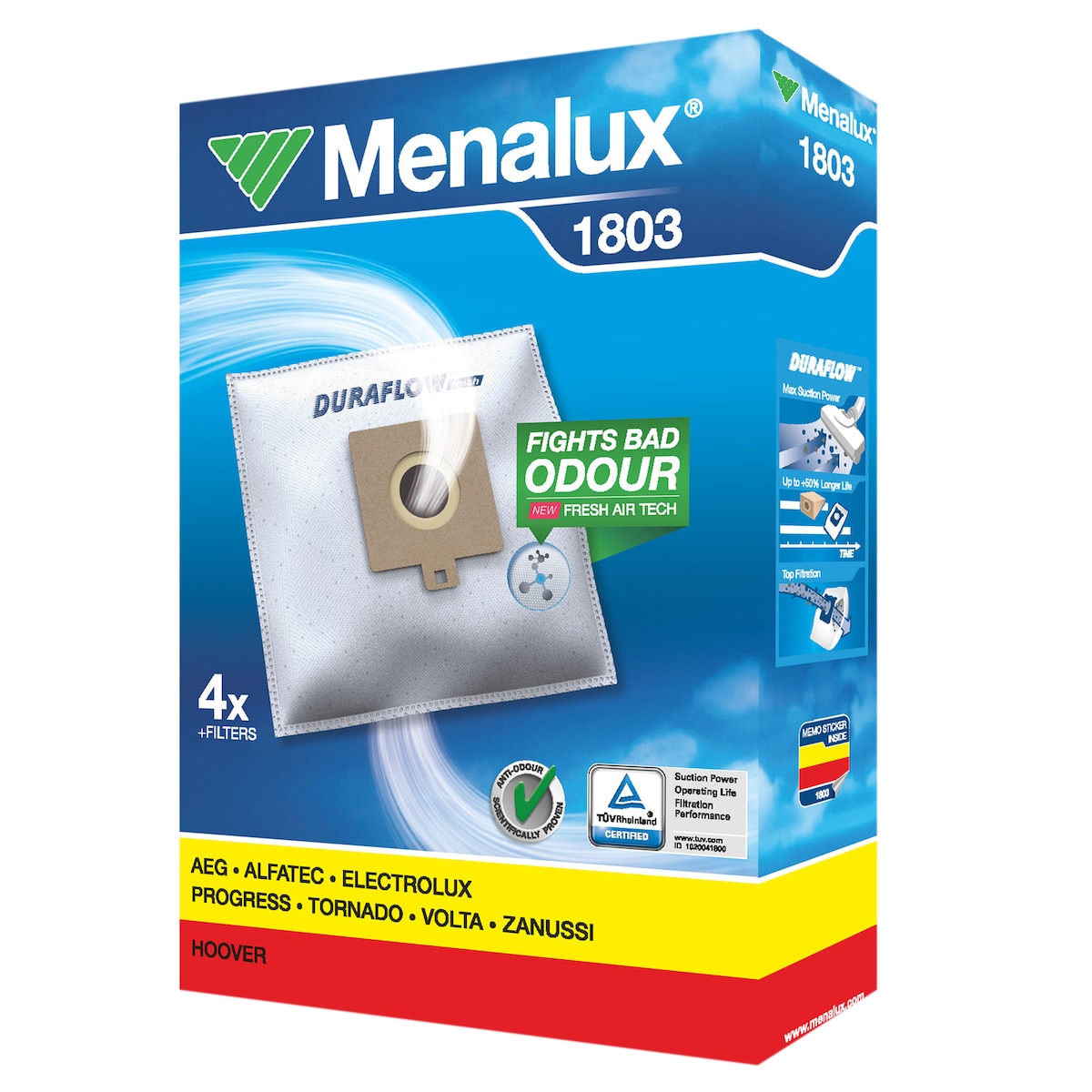 Menalux støvsugerposer 1803 til AEG, Electrolux, Tornado, Hooved m.m.