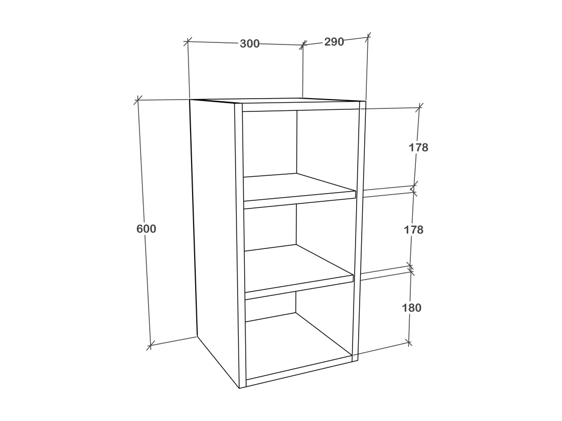 Étagère murale 30 cm Élément suspendu cuisine Esilo