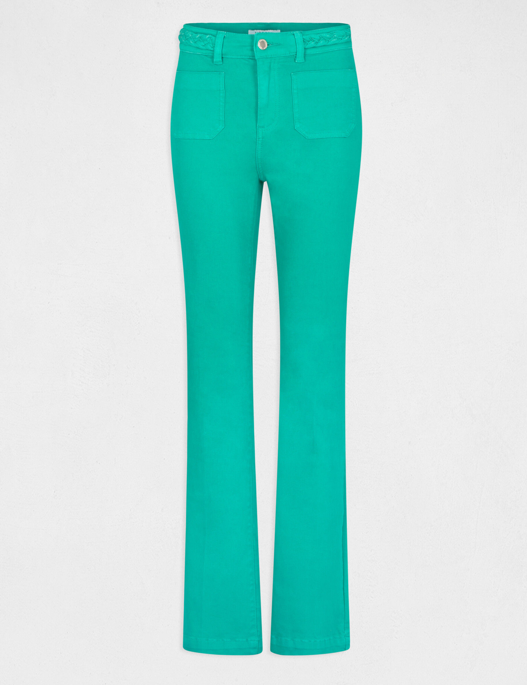 Pantalon bootcut avec détails tressés vert femme - vert