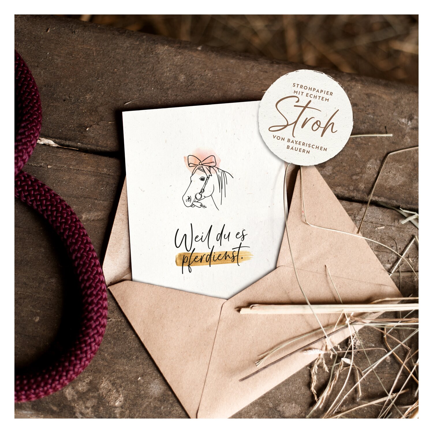 mrs. RIDE Strohpapier-Postkarten  - pferdienst