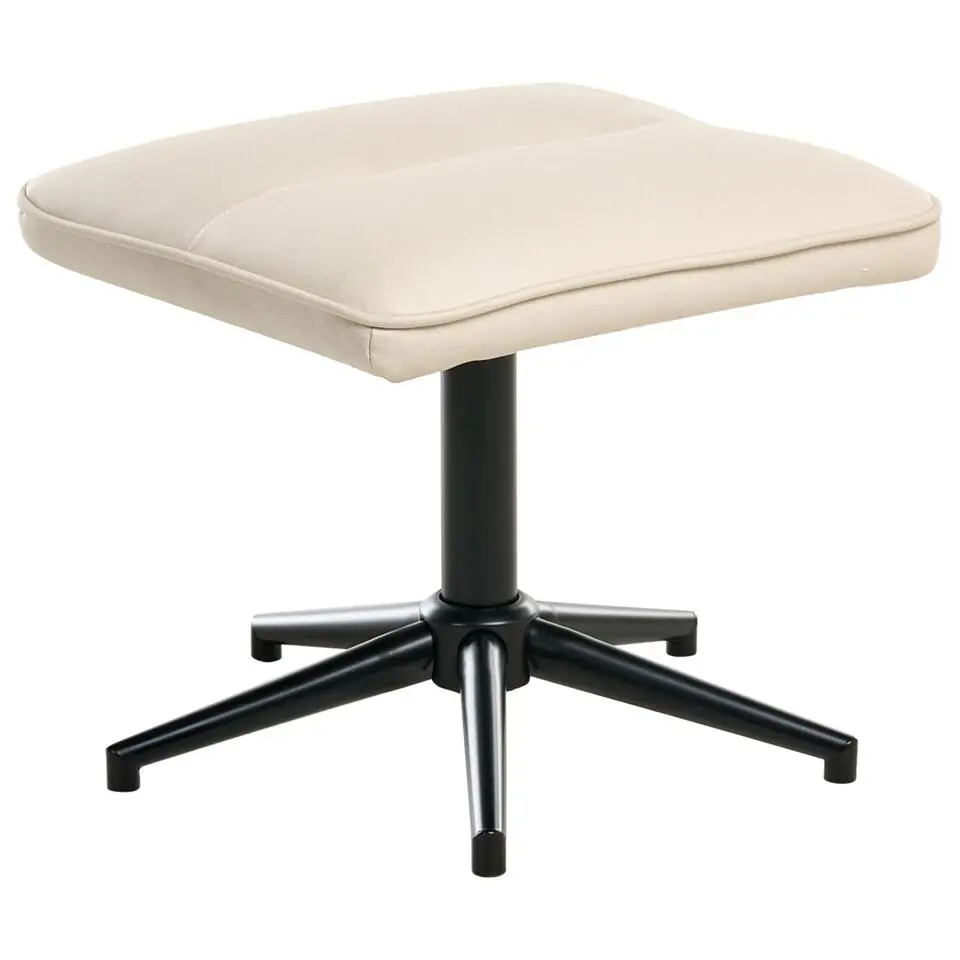 ERATO - Relaxfauteuil met voetenbank - Beige - Veganistisch leer