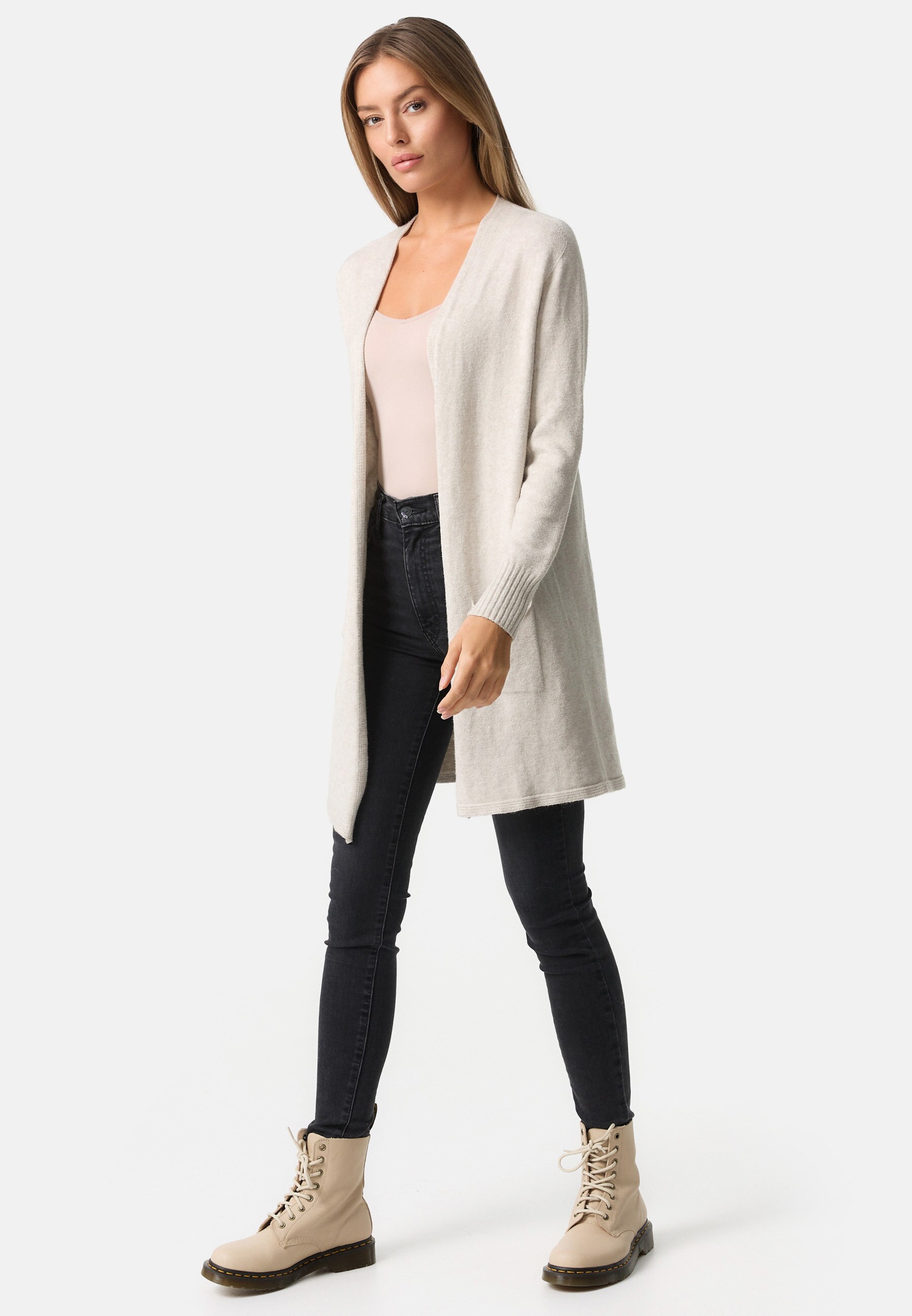 PM SELECTED Damen Klassischen Strickjacke Cardigan mit Taschen in Einheitsgröße PM73