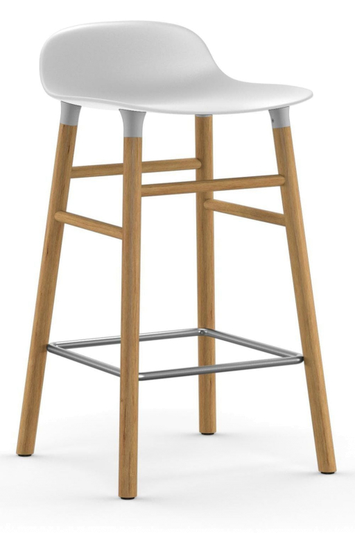 Normann Copenhagen Form Barstool barkruk 65cm met eiken onderstel wit
