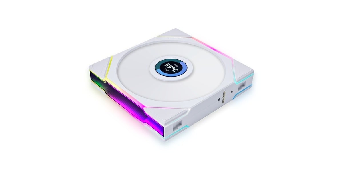 Lian LiUNI FAN TL 140 LCD RGB case fan  (Wit, 140 x 144 x 28 mm)
