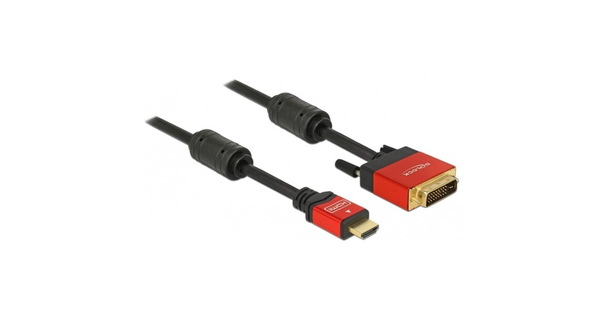 DeLOCKHigh Speed HDMI A (male) > DVI (male) adapter  (Zwart, 2 meter)