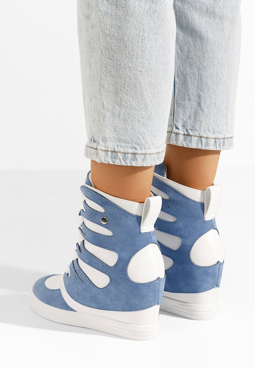 Baskets pour femme avec plateforme cachée bleus Kaia