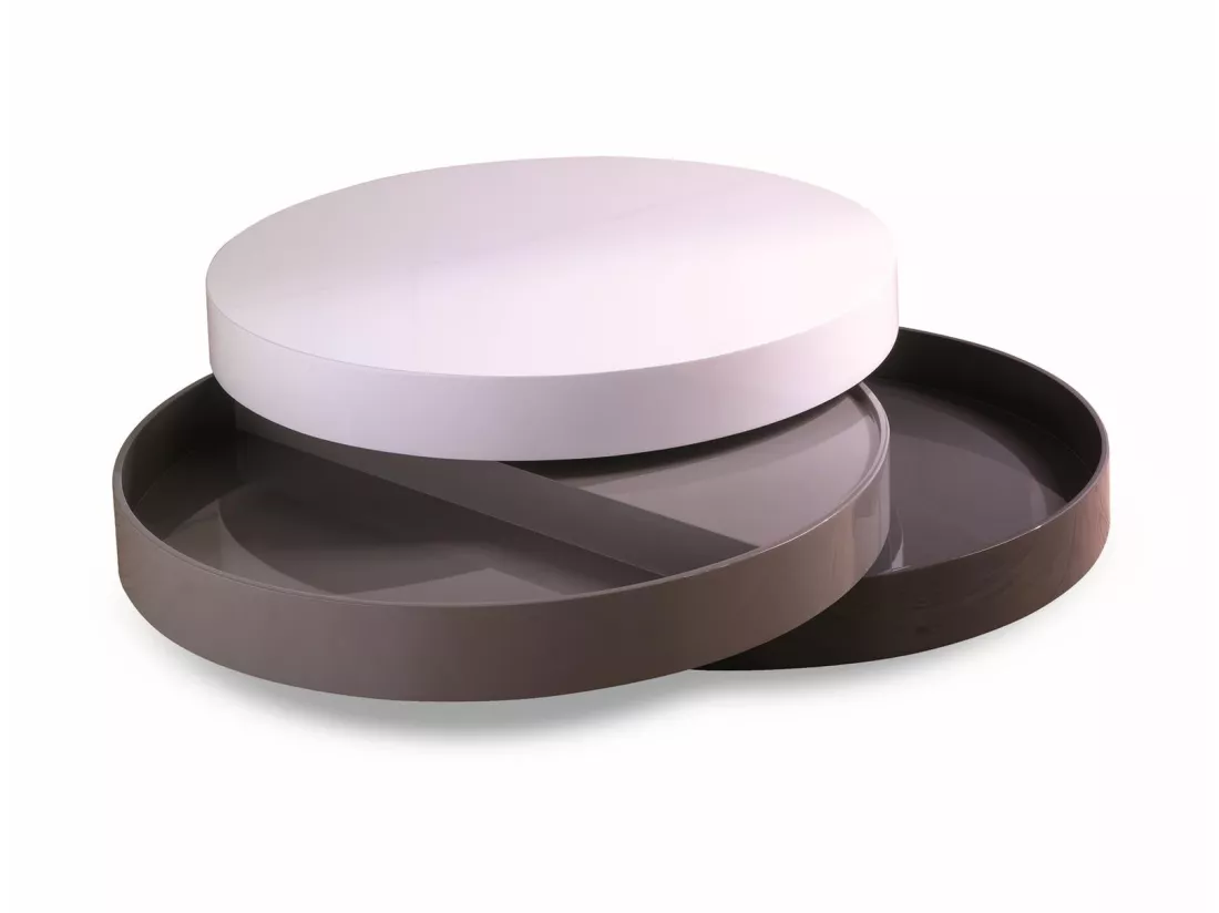 Twist 1 Table basse (90 x 90 x 32h) en MDF Blanc