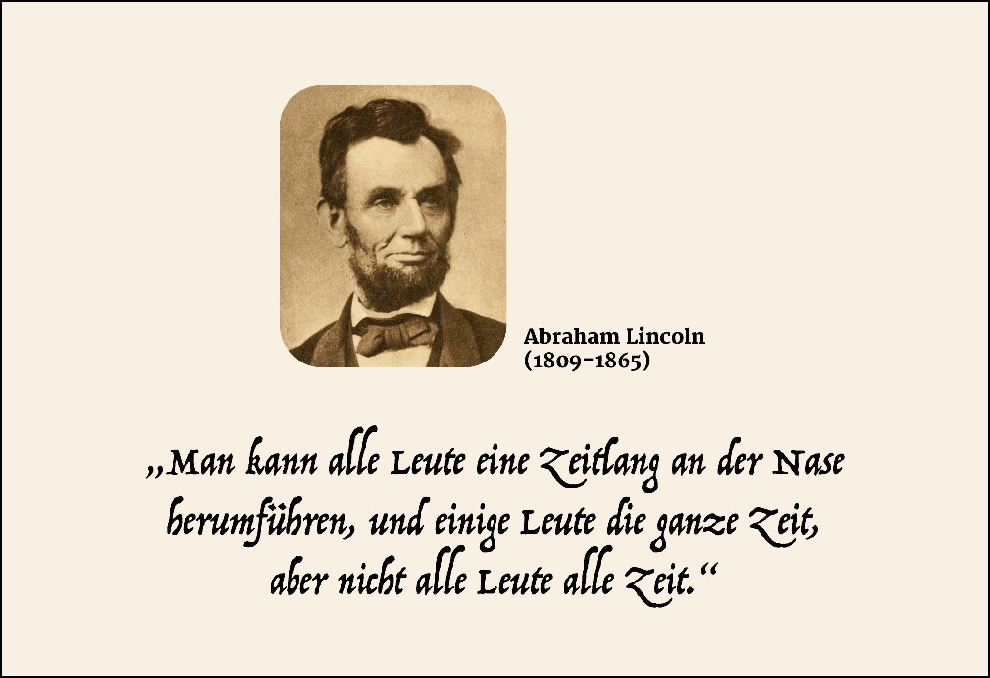 Postkarte 'Man kann alle Leute eine zeitlang...' günstig bestellen