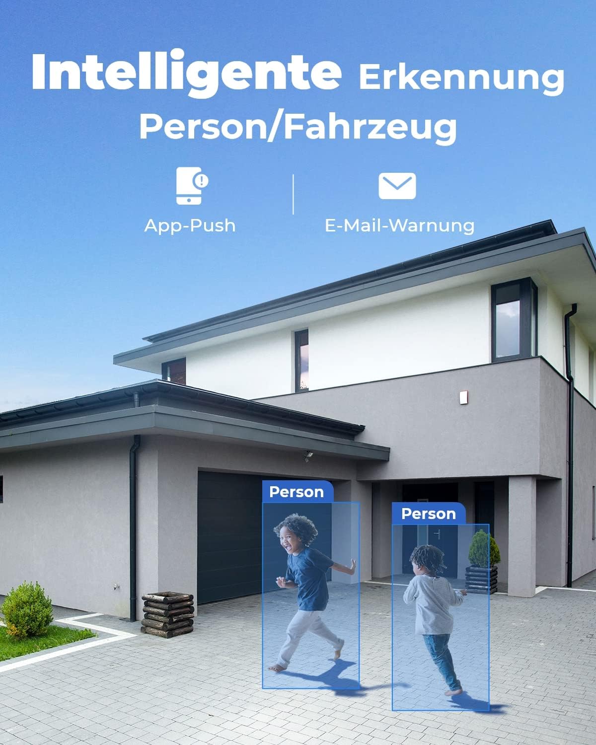Reolink 4K Überwachungskamera Set Aussen, 6X 8MP PoE IP Outdoor Kamera mit Smarter Personenerkennung und Fahrzeugerkennung, 8CH 2TB HDD NVR für 24/7 Videoüberwachung, 30M IR Nachtsicht, RLK8-800B6