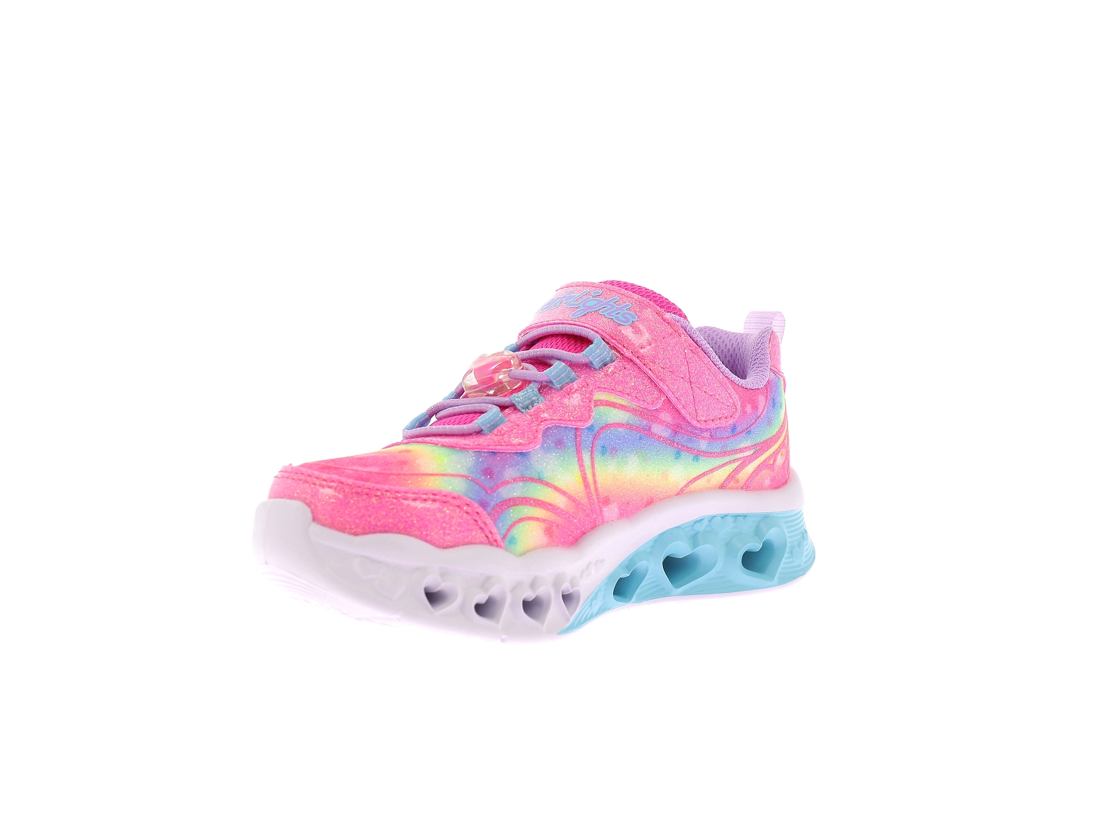 Skechers-FLUTTER HEARTS LIGHTS GRO Synthétique Rose fluo