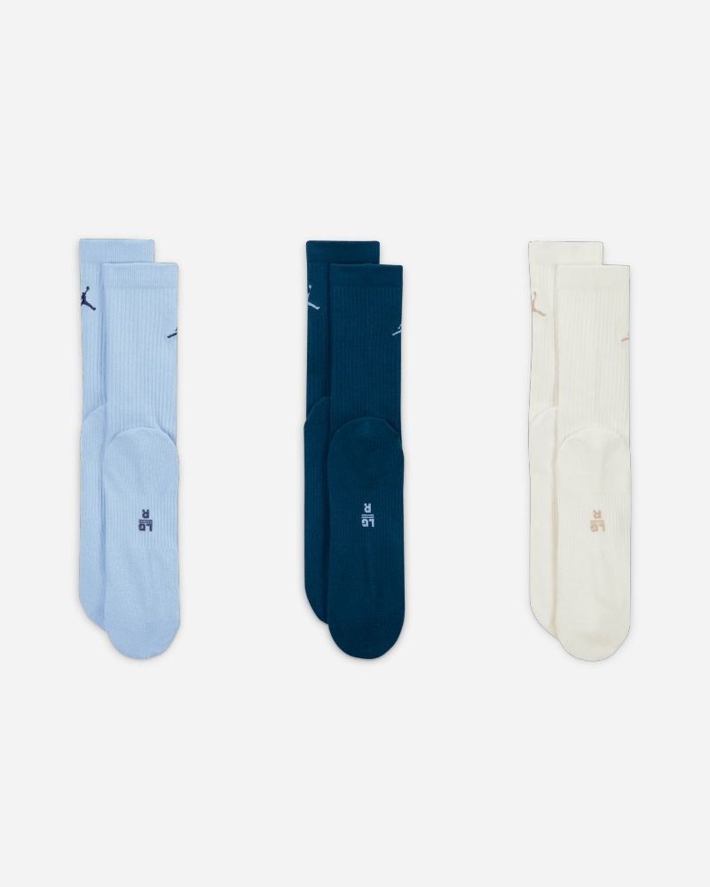 Lot de 3 paires de chaussettes Nike Jordan Bleu Ciel/Blanc/Bleu Marine pour adulte