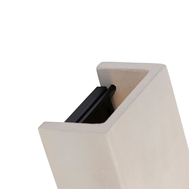 Industriële wandlamp grijs beton rechthoek - Meaux