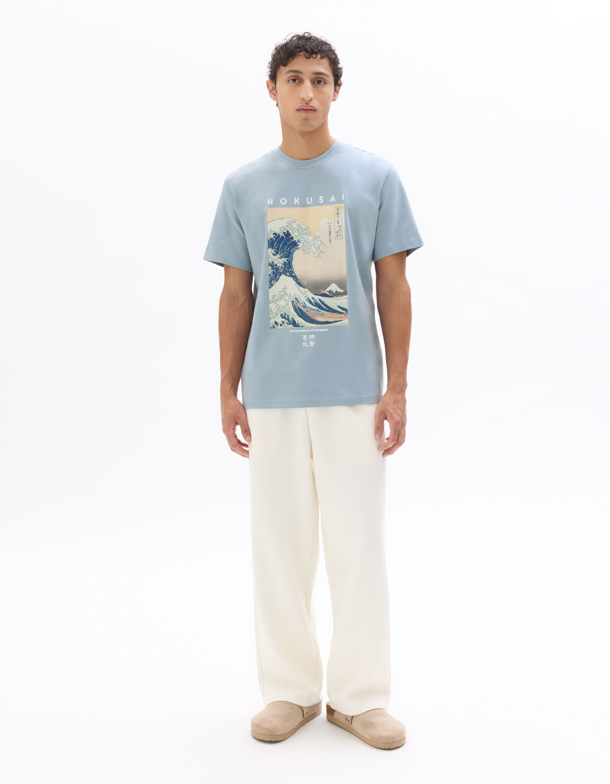 Hokusai - T-shirt bleu clair
