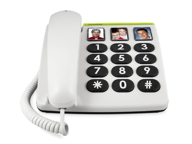 Doro Tischtelefon PhoneEasy 331ph Weiss Einfach zu bedienendes Telefon mit Fototasten zur Direktwahl
