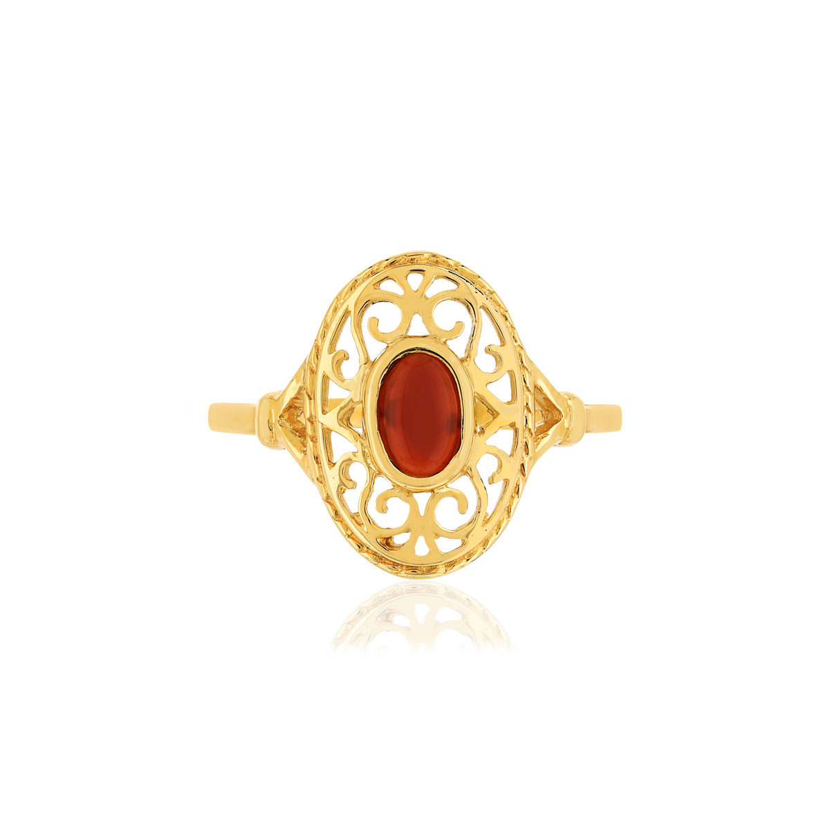 Bague or jaune 375 grenat
