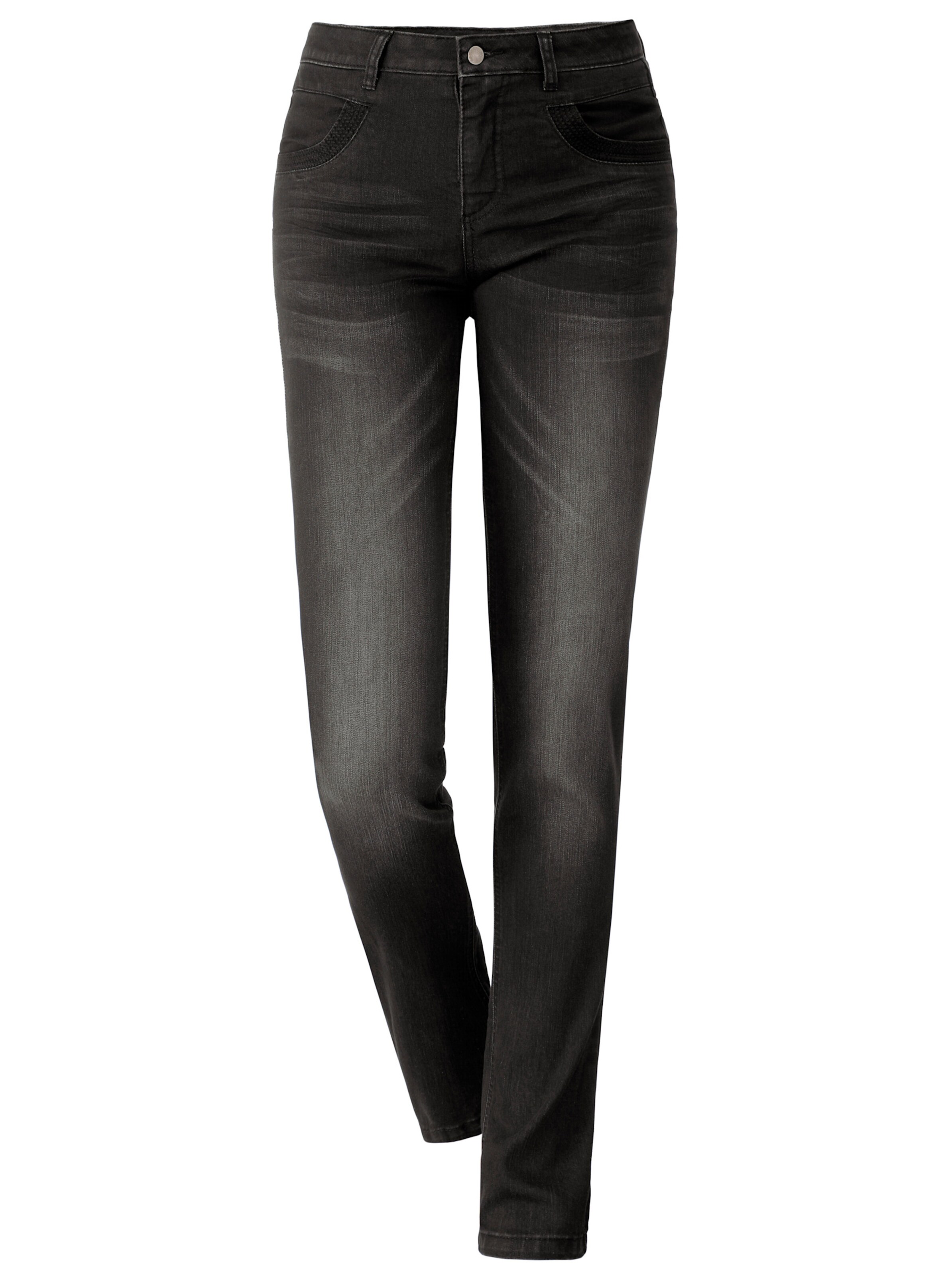 Röhrenjeans in anthrazit-denim