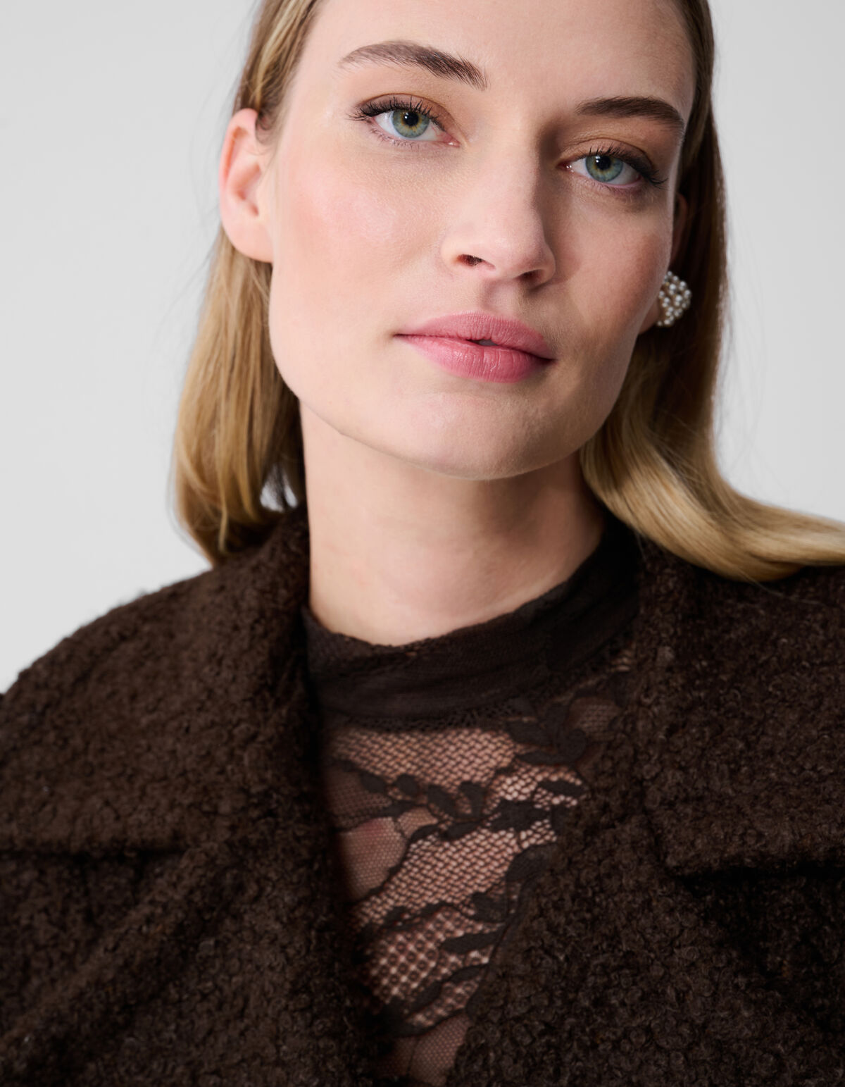 Oversized Teddy Gilet Donkerbruin