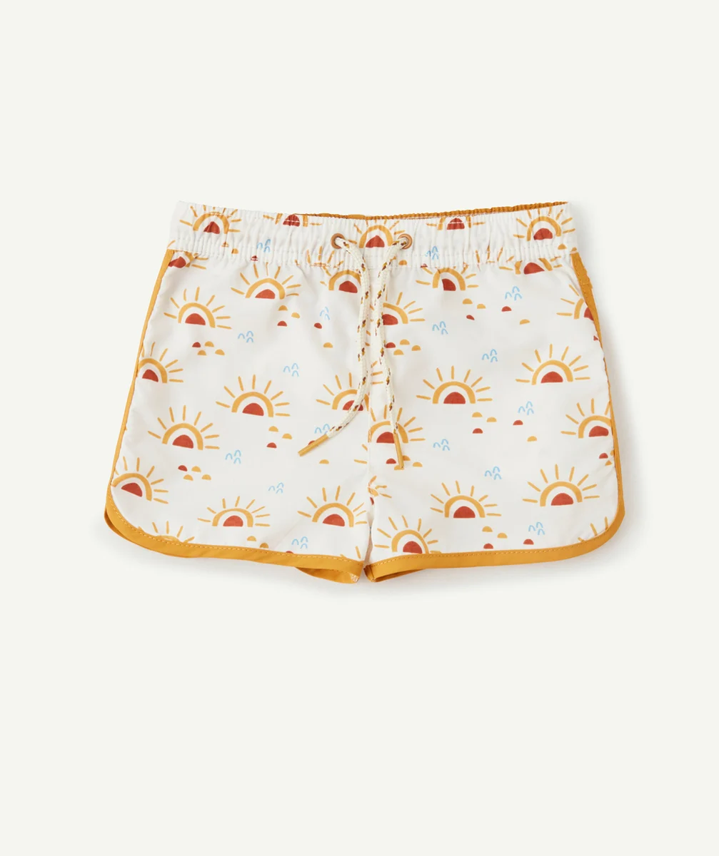 LE SHORT DE BAIN BLANC IMPRIMÉ SOLEIL