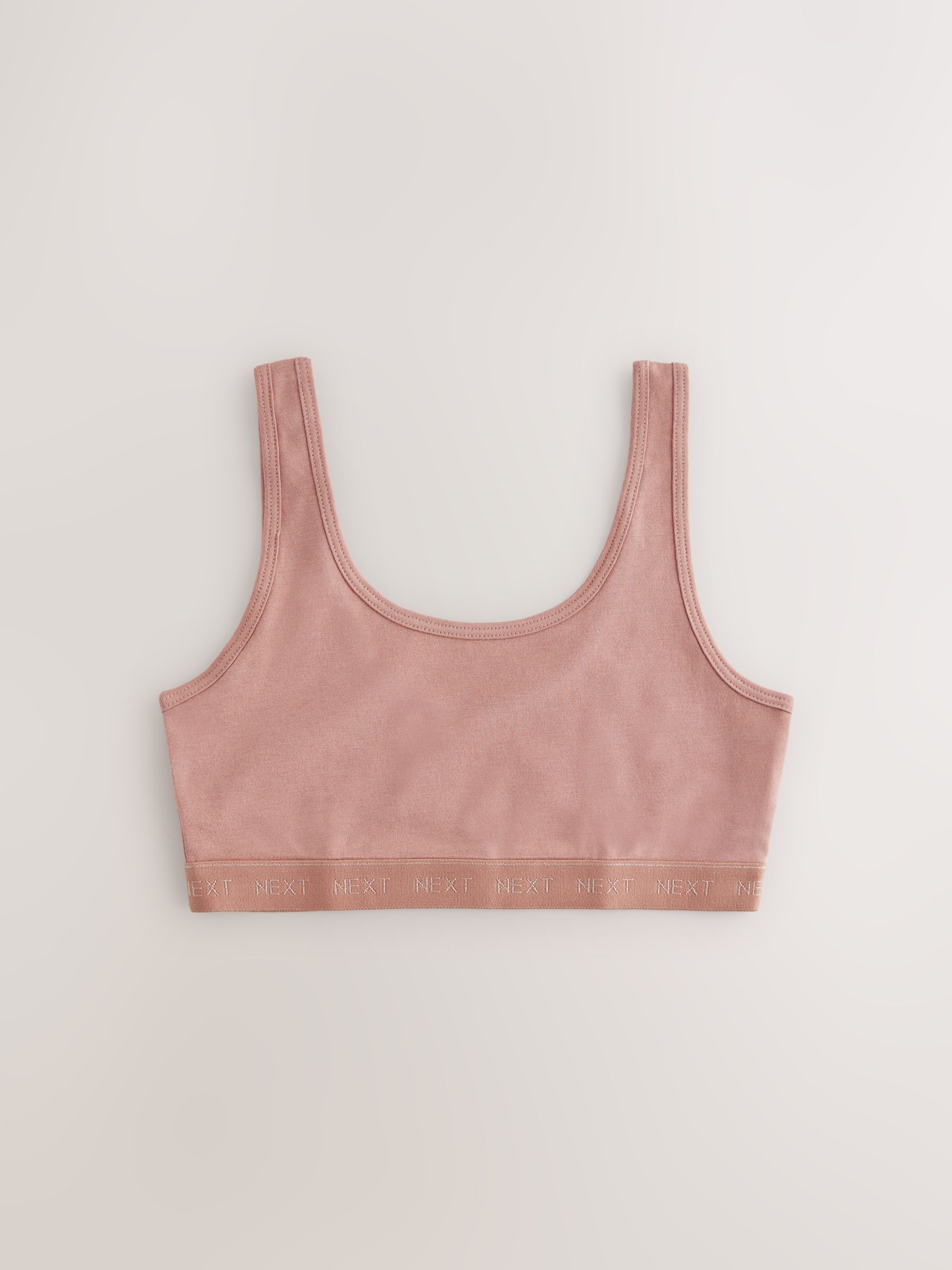 Neutraal - Set van 3 crop tops met diepe ronde hals (5 - 16 jr)