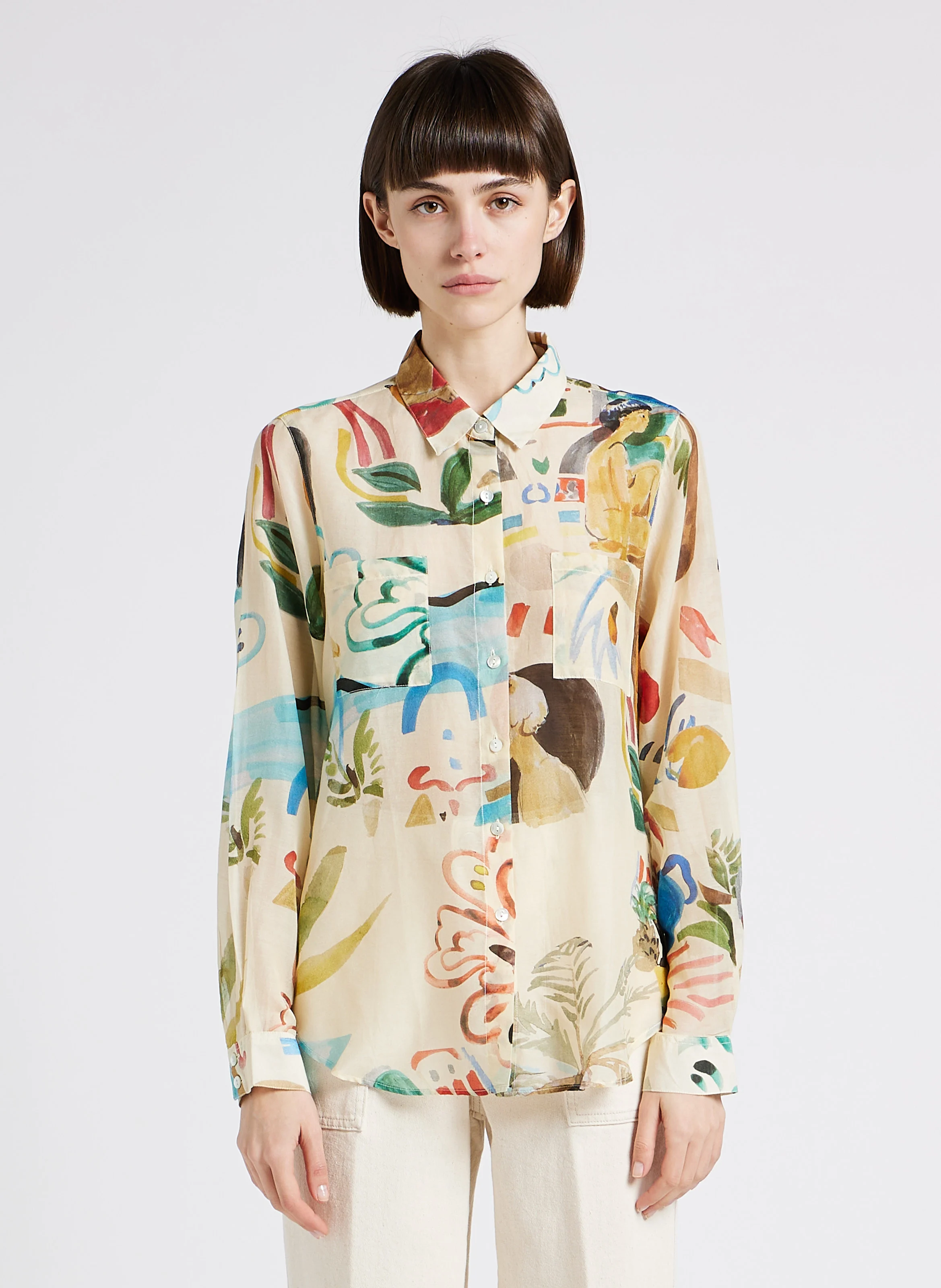 LE BAIN - Chemise ample en soie et coton | Multicolore