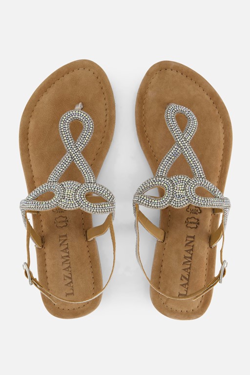 Lazamani Sandalen zilver Leer
