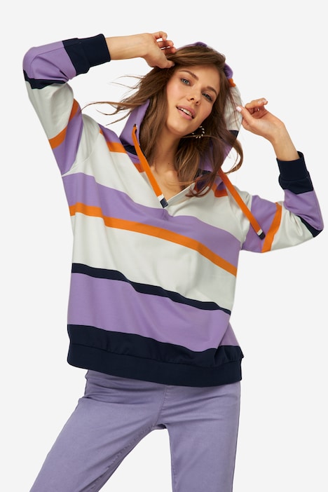 Hoodie, Ringel, Kapuze, Langarm, OEKO-TEX