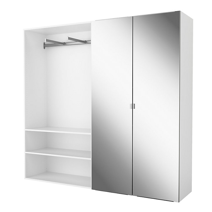 Armoire semi-ouverte blanc GoodHome Atomia H. 187,5 x L. 200 x P. 45 cm