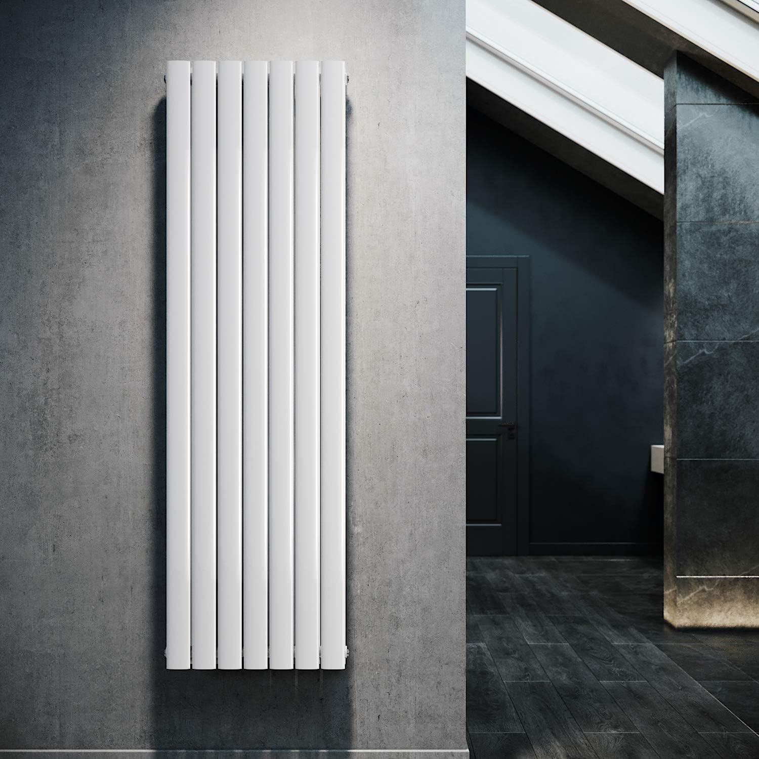 ELEGANT Design Flach Heizkörper 1800x539mm Weiß Paneelheizkörper Vertikal Mittelanschluss Doppellagig