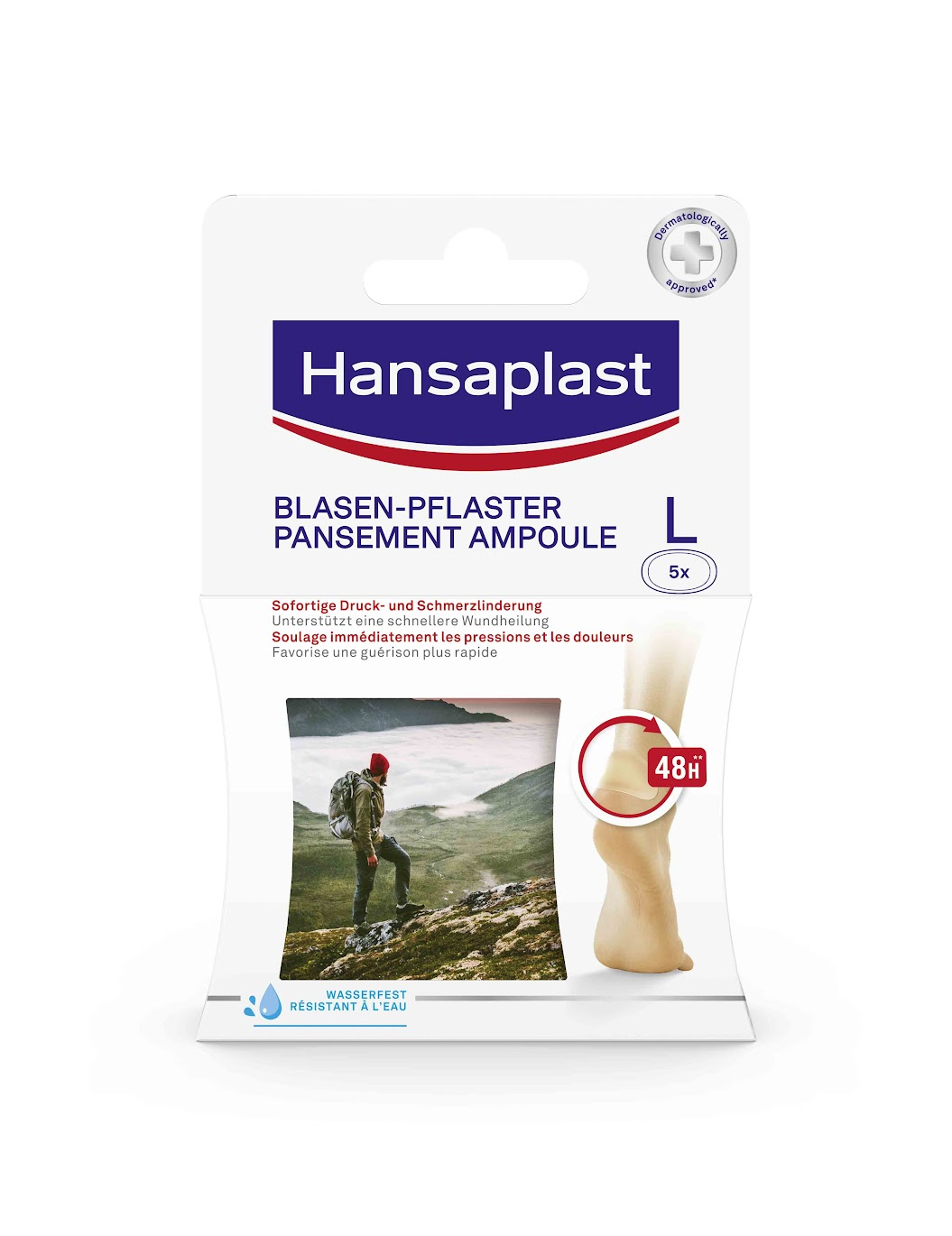 (5er Set) Gr. L Footcare Blasen Pflaster (48584)