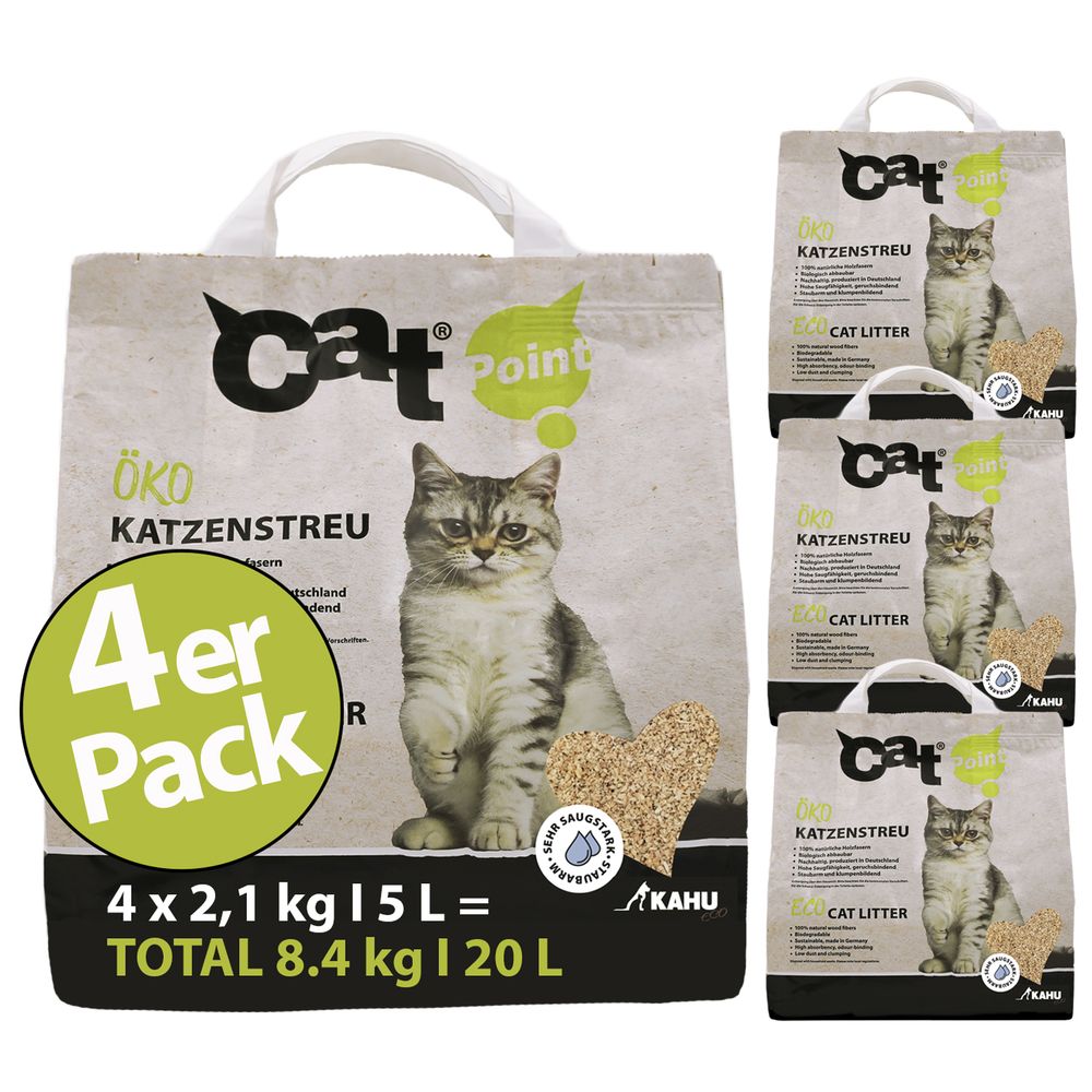 KAHU® ECO 100% natürliches Katzenstreu • Klumpstreu • Naturstreu • Bio Holz Granulat Streu • 100% kompostierbar und biologisch abbaubar • Hergestellt in Europa