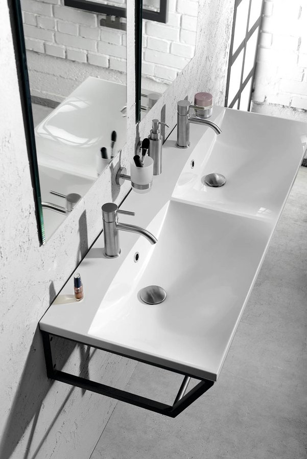 Sapho Industrial wastafel frame mat zwart 120cm