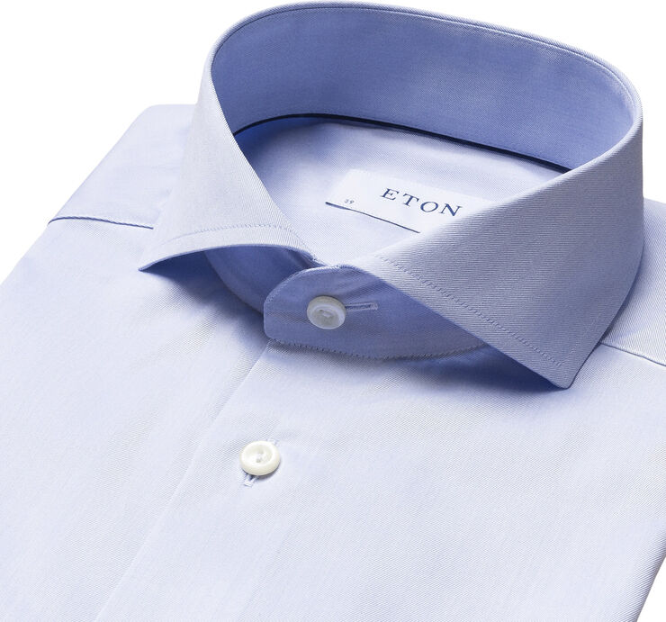 ETON Super Slim Fit Light Blue Signature Twill Shirt Lyseblå