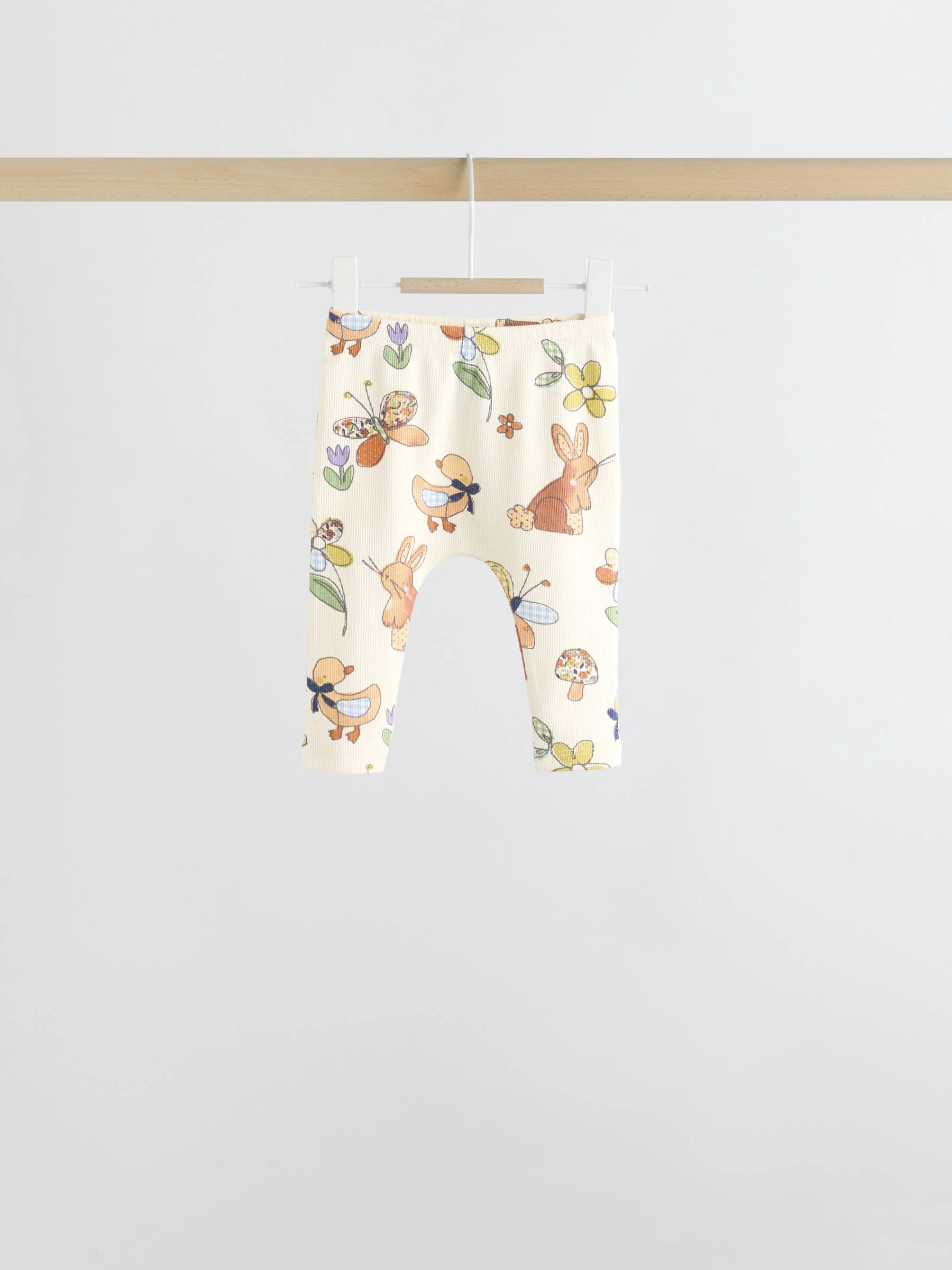 Ecru - 6 -delige set van top met lange mouwen en leggings (0mnd -3jr)