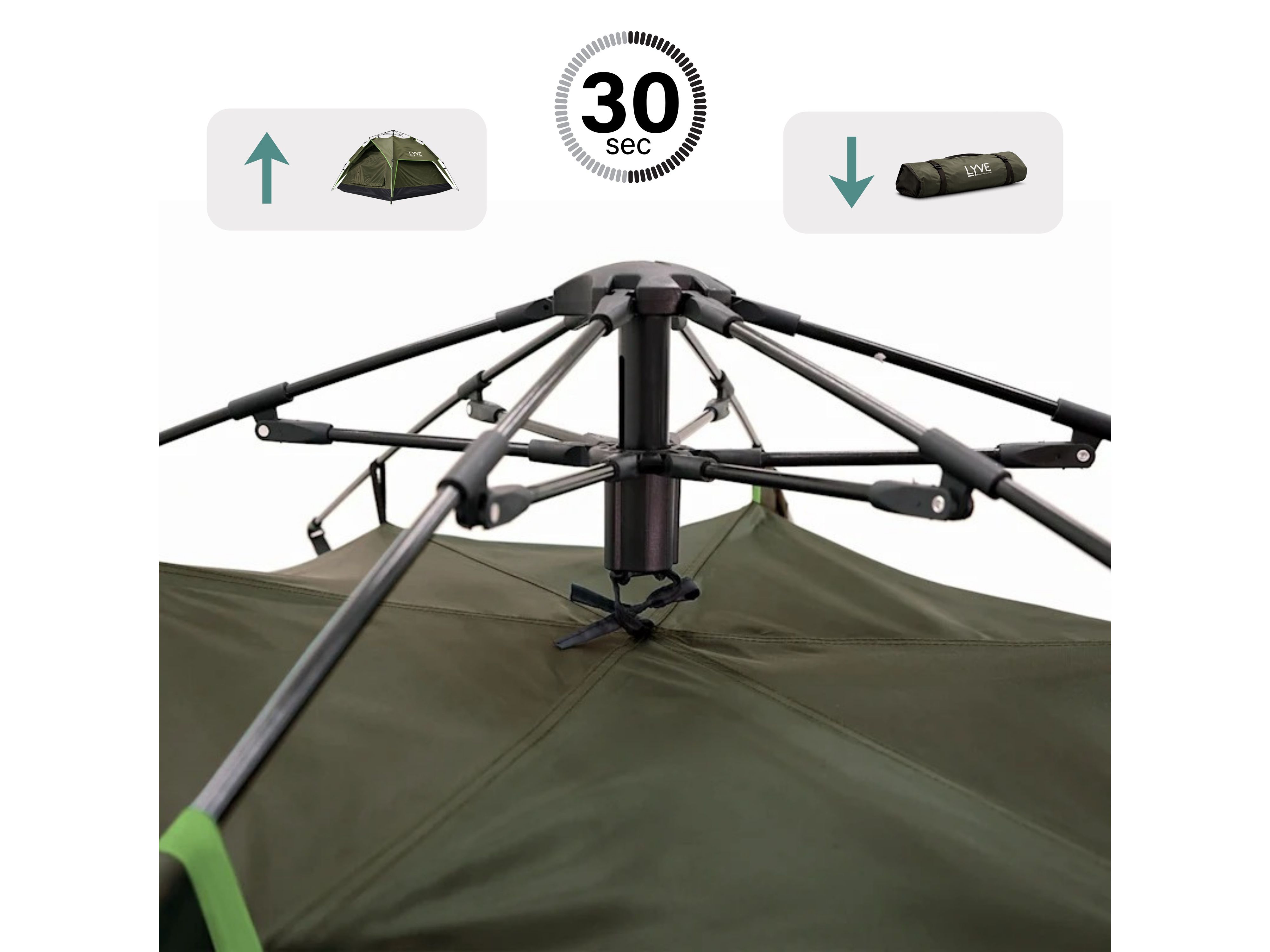 Lyve 2-persoons Pop-up tent - Green